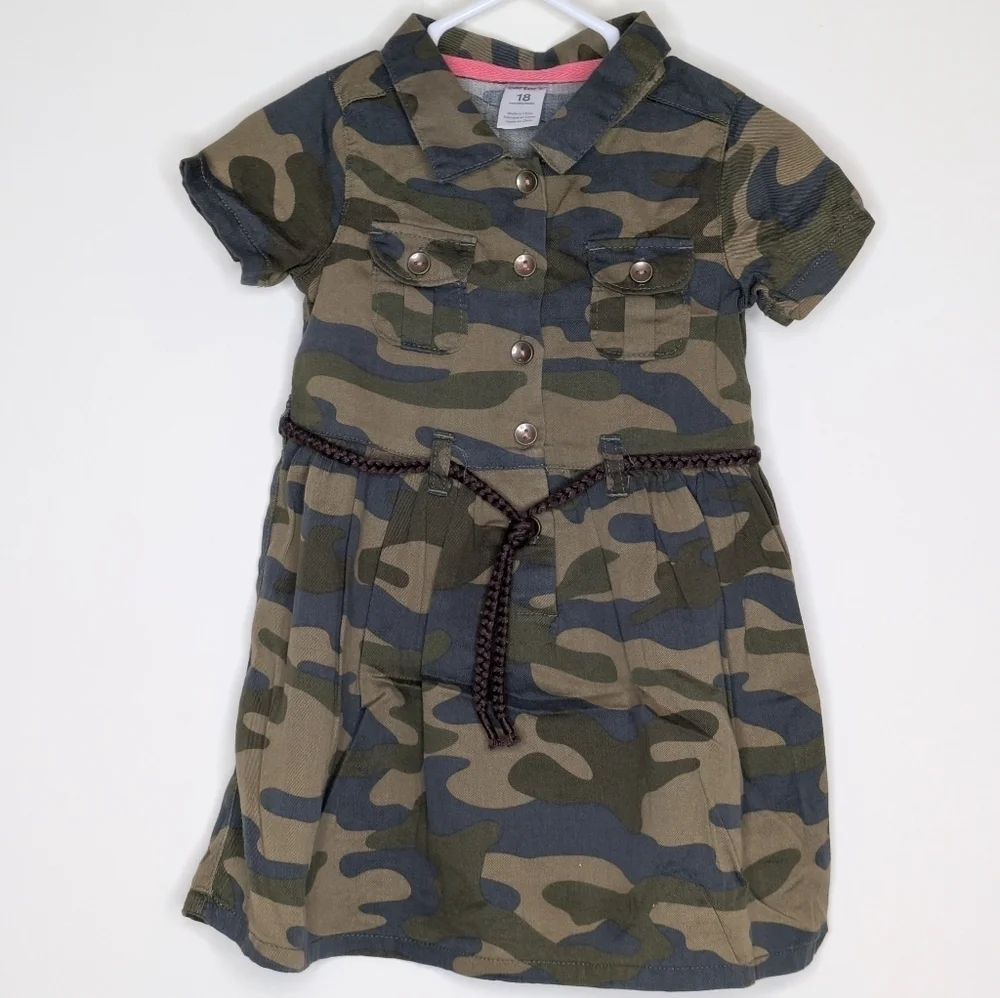 Carter's Camouflage Camo Army Military Dress Dress 18m